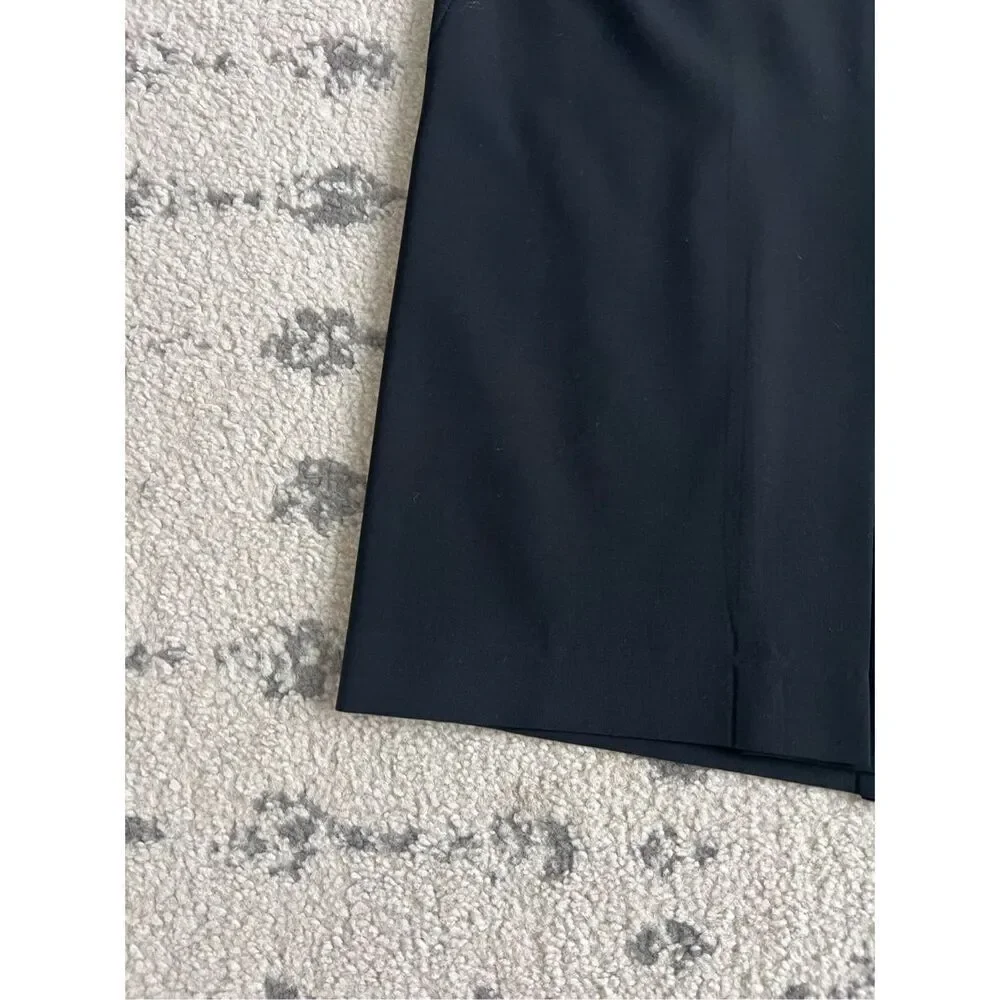 Theory Business Mini Skirt Womens 2 Black Wool Blend Stretch Pull-On Zip‎ Casual